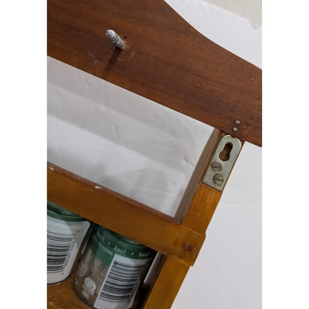 Vintage Wooden Spice Rack Wall Mount 3 Tier Kitchen Shelf 24 New Simply Organic